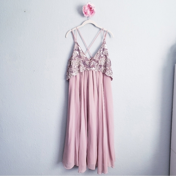 ASOS Maternity Dusty Rose Sequin Tulle Dress - Picture 2 of 10